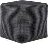 Surya Chunky Grid CUPF-001 18"H x 18"W x 18"D Pouf
