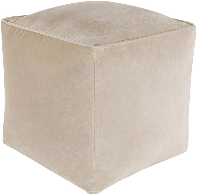 Surya Cotton Velvet CVPF-017 16"H x 16"W x 16"D Pouf