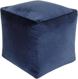Surya Cotton Velvet CVPF-019 16"H x 16"W x 16"D Pouf