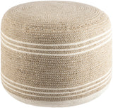 Surya Frankfurt FFPF-001 14"H x 18"W x 18"D Pouf