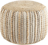 Surya Genova GVPF-001 14"H x 18"W x 18"D Pouf