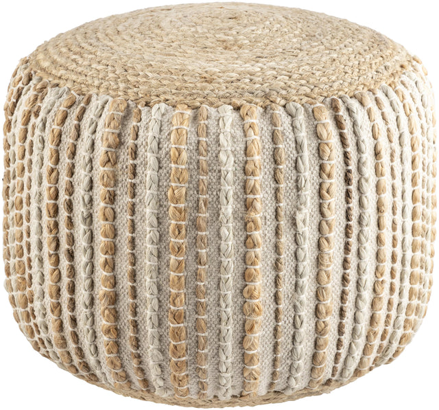 Surya Genova GVPF-001 14"H x 18"W x 18"D Pouf