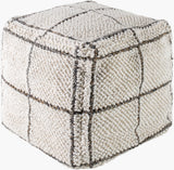 Surya Pane PEPF-001 18"H x 18"W x 18"D Pouf