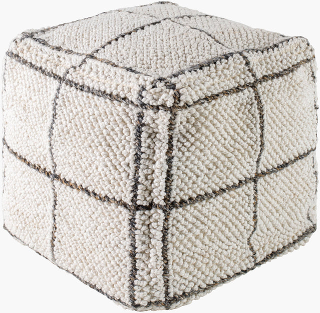 Surya Pane PEPF-001 18"H x 18"W x 18"D Pouf