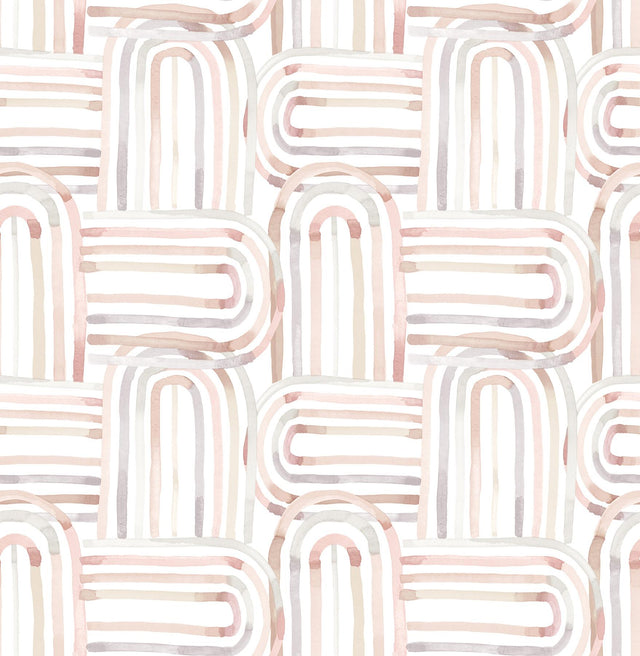 A-Street Prints Lolly Blush Arches Wallpaper
