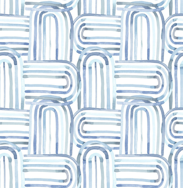 A-Street Prints Lolly Blue Arches Wallpaper