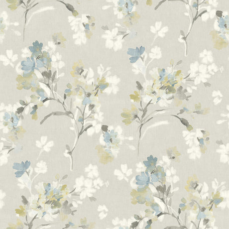 Brewster Home Fashions Azalea Light Grey Floral Branches Wallpaper