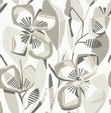 A-Street Prints Nathalie Beige Abstract Blooms Wallpaper