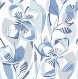 A-Street Prints Nathalie Blue Abstract Blooms Wallpaper