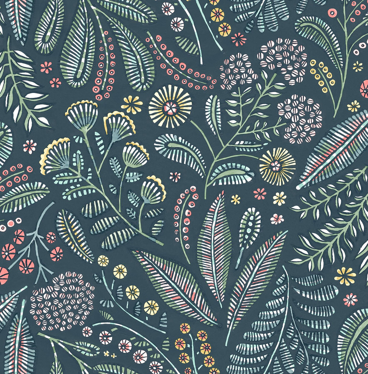 A-Street Prints Briar Teal Floral Wallpaper