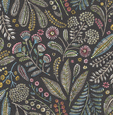 A-Street Prints Briar Charcoal Floral Wallpaper