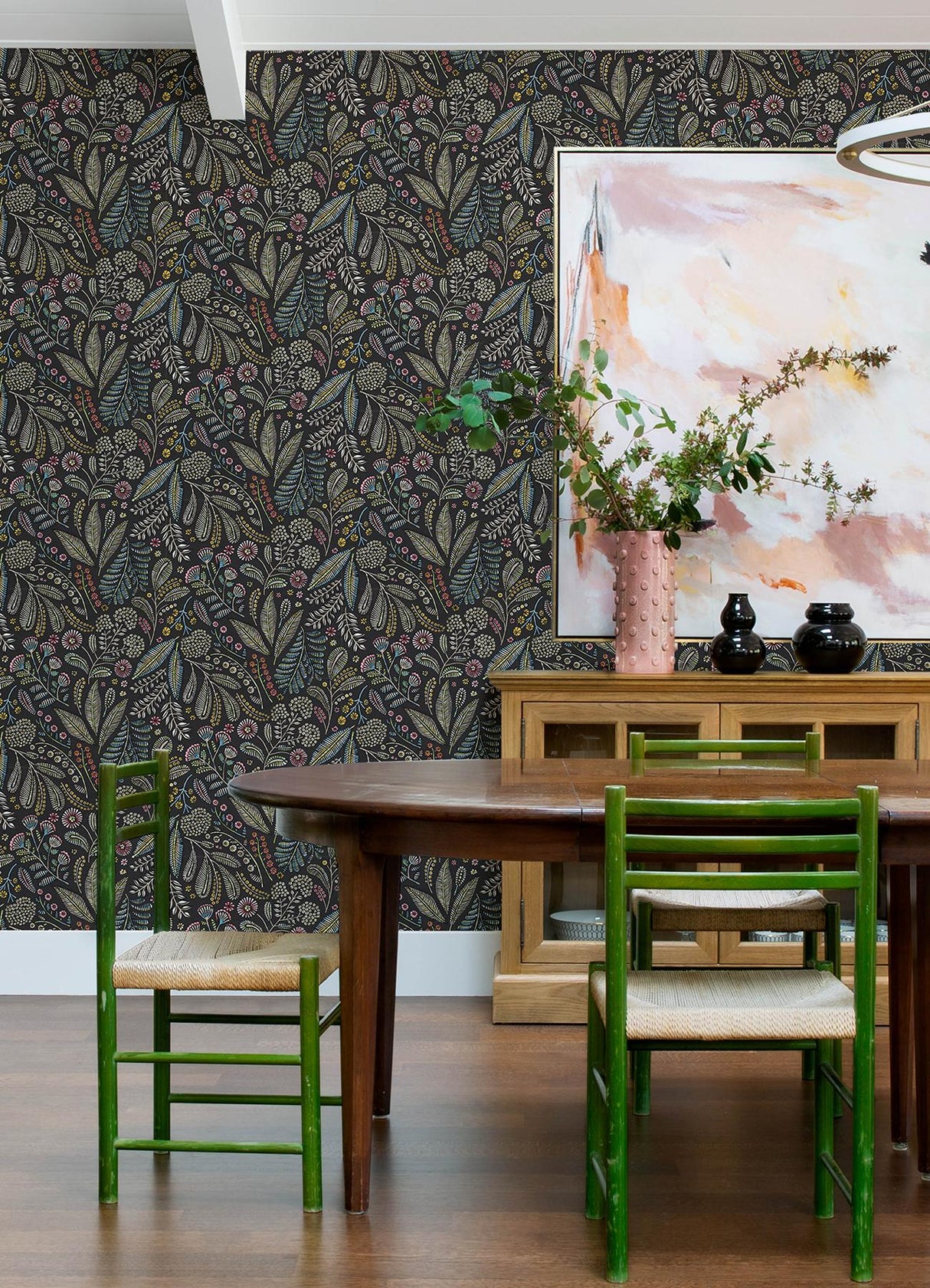 A-Street Prints Briar Charcoal Floral Wallpaper