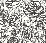 A-Street Prints Nelda Black Rose Wallpaper