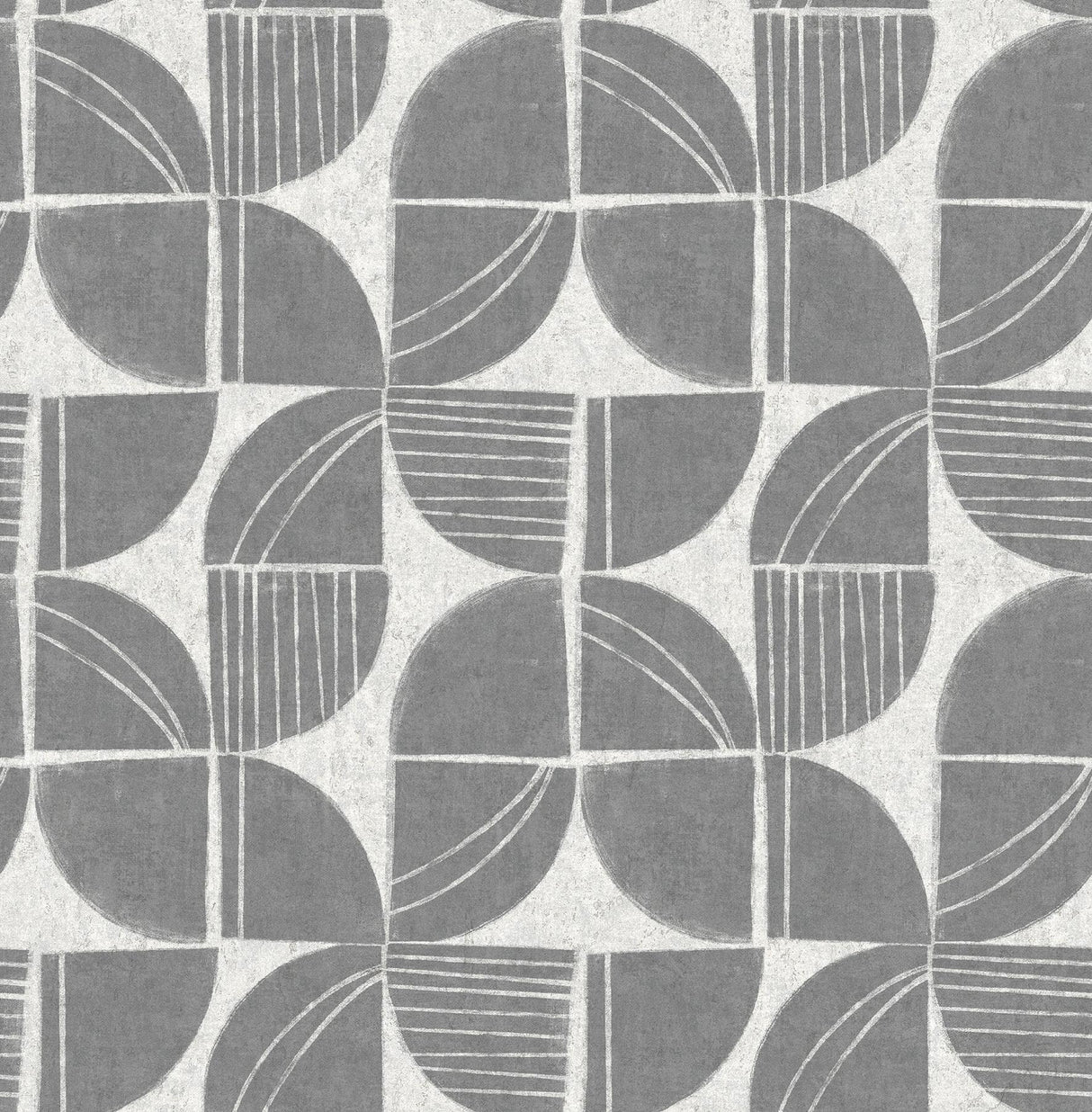A-Street Prints Baxter Charcoal Semicircle Mosaic Wallpaper