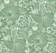 A-Street Prints Idalia Green Floral Flamingo Wallpaper