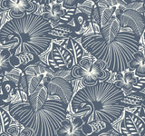 A-Street Prints Idalia Navy Floral Flamingo Wallpaper
