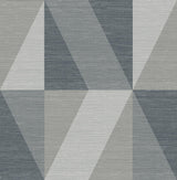 A-Street Prints Winslow Slate Geometric Faux Grasscloth Wallpaper