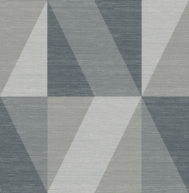 A-Street Prints Winslow Slate Geometric Faux Grasscloth Wallpaper