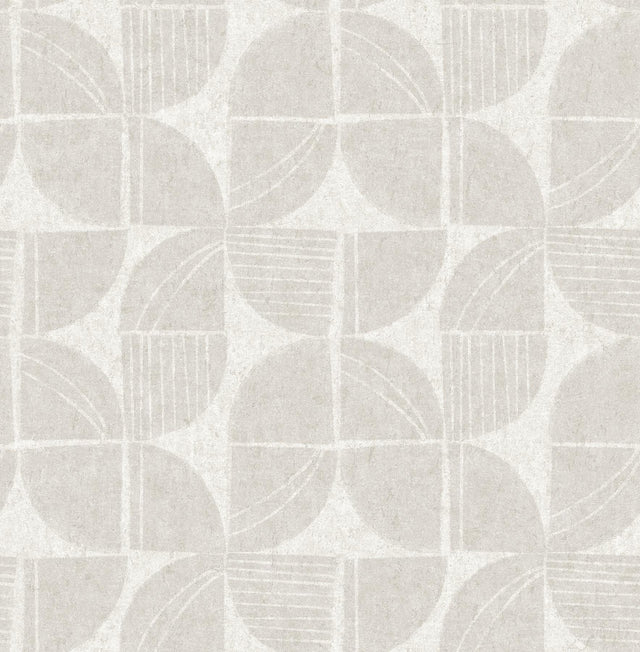 A-Street Prints Baxter Bone Semicircle Mosaic Wallpaper