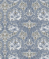 A-Street Prints African Marigold Blue Floral Wallpaper