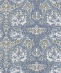 A-Street Prints African Marigold Blue Floral Wallpaper