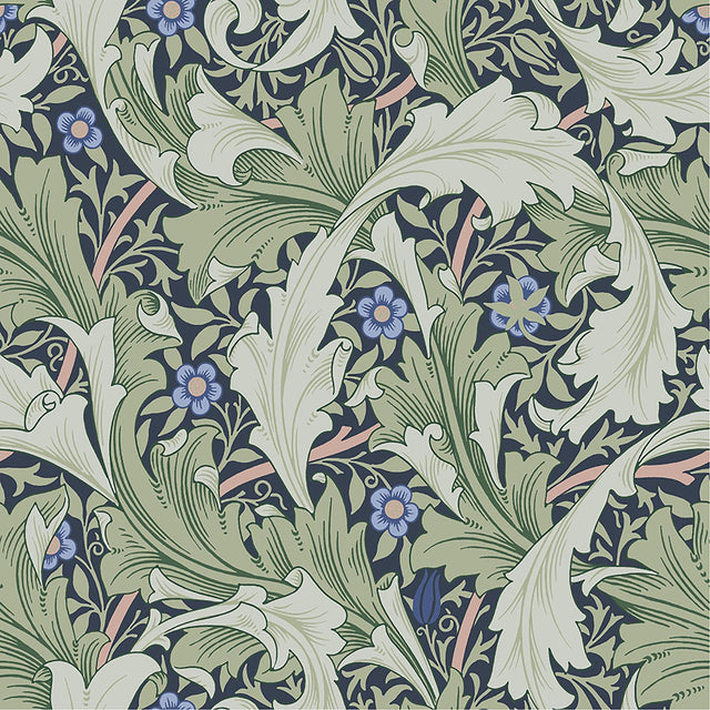 A-Street Prints Granville Green Leafy Vine Wallpaper