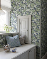 A-Street Prints Granville Green Leafy Vine Wallpaper