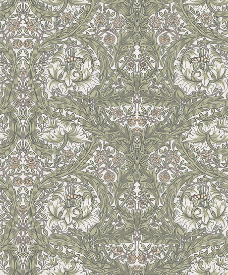 A-Street Prints African Marigold Green Floral Wallpaper