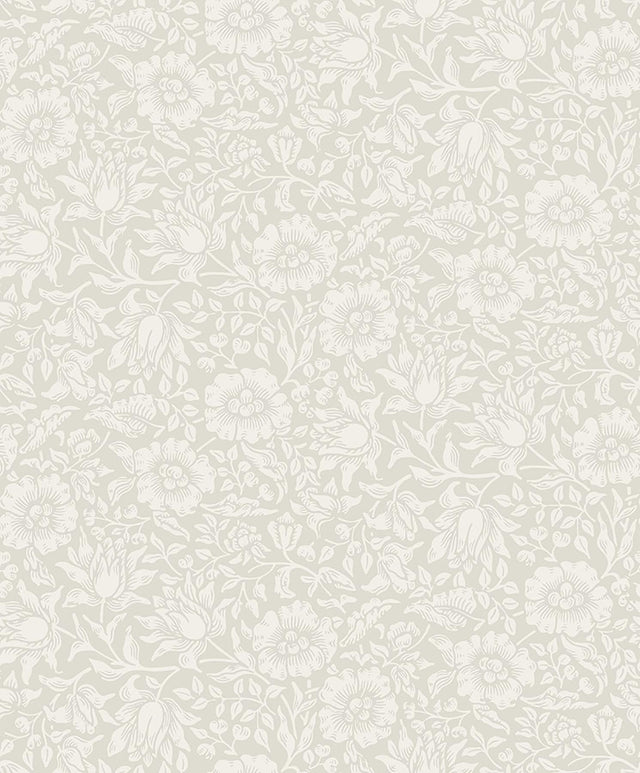 A-Street Prints Mallow Dove Floral Vine Wallpaper