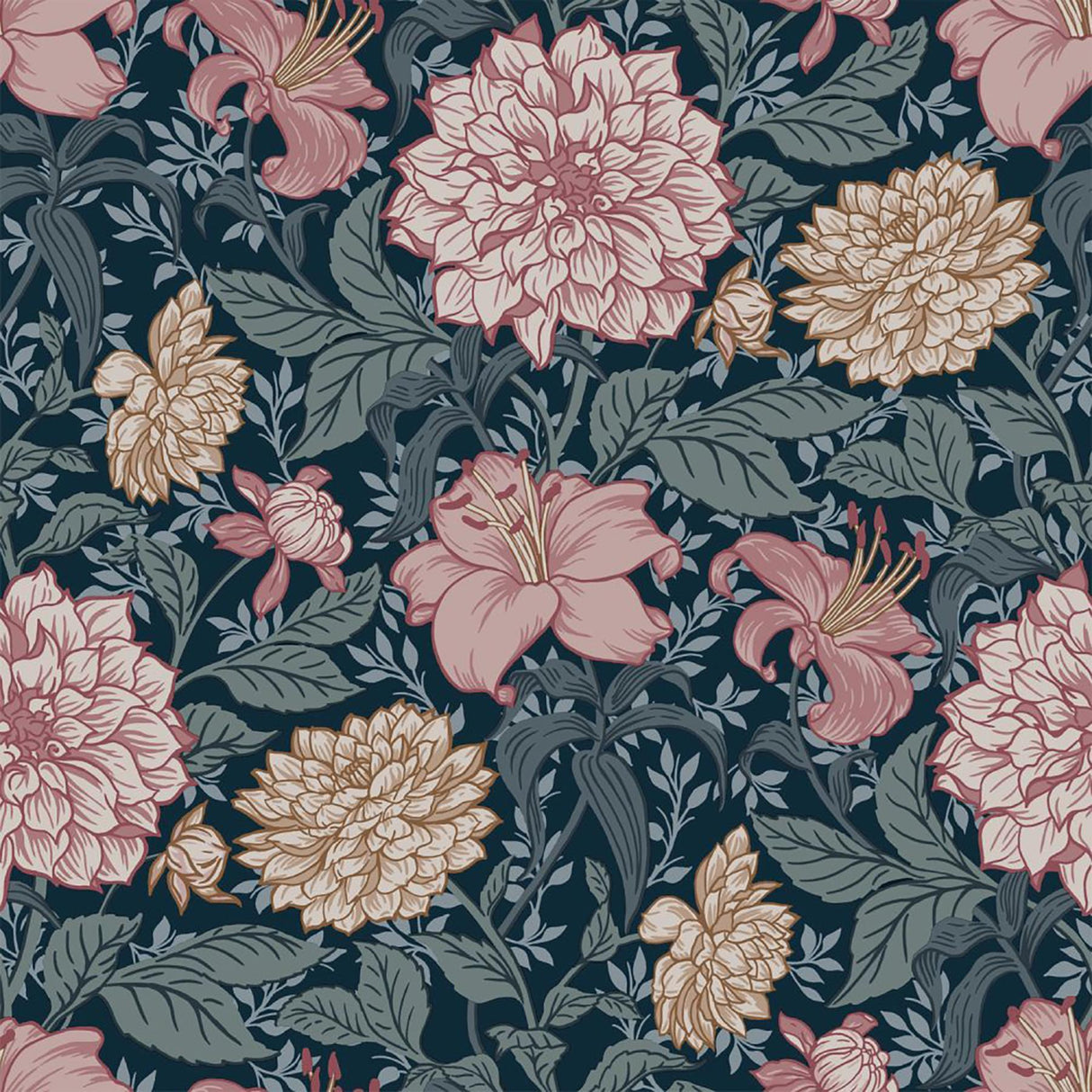 Brewster Home Fashions Persephone Multicolor Spring Blossoms Wallpaper