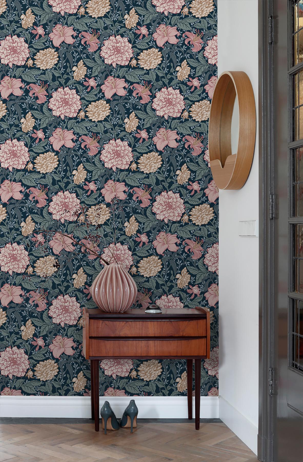 Brewster Home Fashions Persephone Multicolor Spring Blossoms Wallpaper