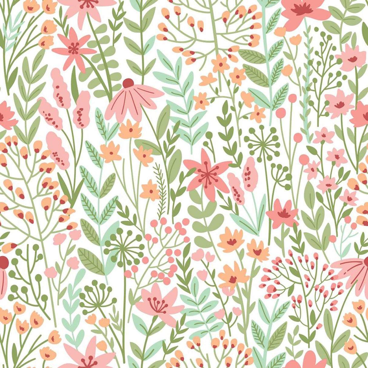 Brewster Home Fashions Eudora Green Prairie Petals Wallpaper