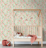 Brewster Home Fashions Eudora Green Prairie Petals Wallpaper
