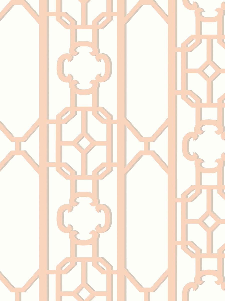 Scalamandre Joanna Fret Peach Wallpaper