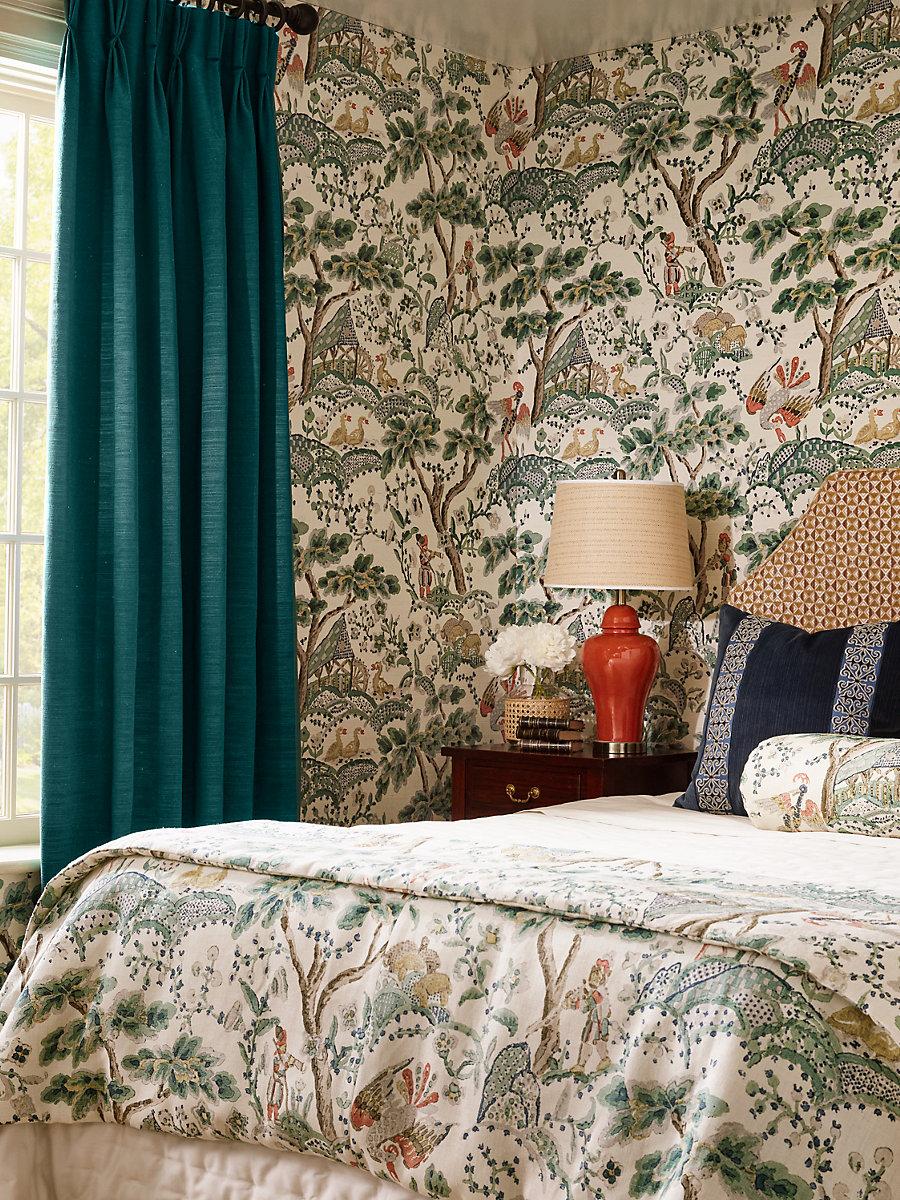 Scalamandre Kelmescott Wallcovering Leaf On Ivory Wallpaper