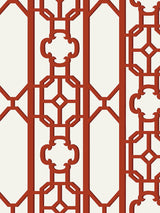 Scalamandre Joanna Fret Lacquer Red Wallpaper