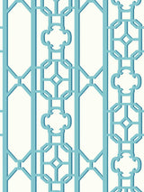 Scalamandre Joanna Fret Turquoise Wallpaper