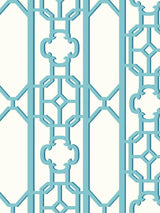 Scalamandre Joanna Fret Turquoise Wallpaper