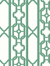 Scalamandre Joanna Fret Gazebo Green Wallpaper