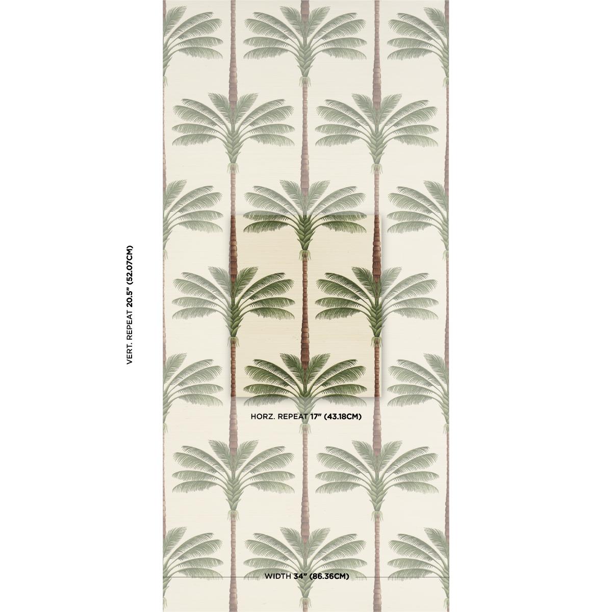 Schumacher A Palm Is A Palm Sisal Daylight Evergreen Wallpaper