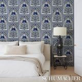Schumacher Amazonas Mystique Tropical Shades Of Blue Wallpaper