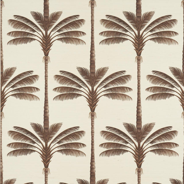 Schumacher A Palm Is A Palm Sisal Chocolate Meets Tobacco Wallpaper
