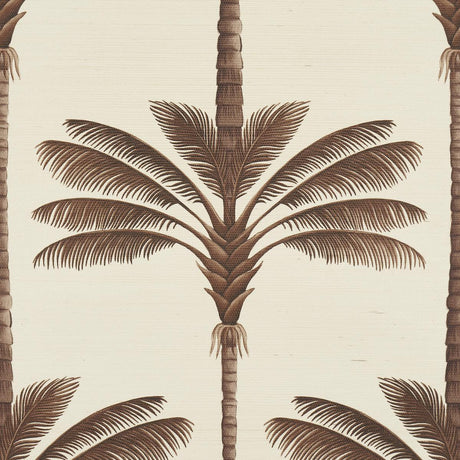 Schumacher A Palm Is A Palm Sisal Chocolate Meets Tobacco Wallpaper