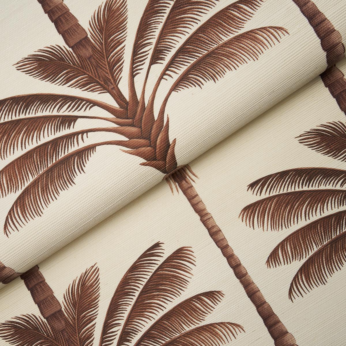 Schumacher A Palm Is A Palm Sisal Chocolate Meets Tobacco Wallpaper