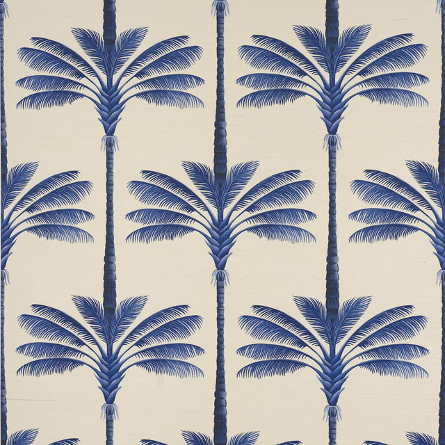 Schumacher A Palm Is A Palm Sisal Indigo Palm Grove Wallpaper
