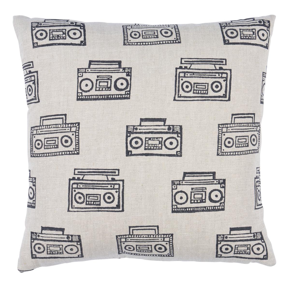 Schumacher Ode Charcoal 16" x 16" Pillow