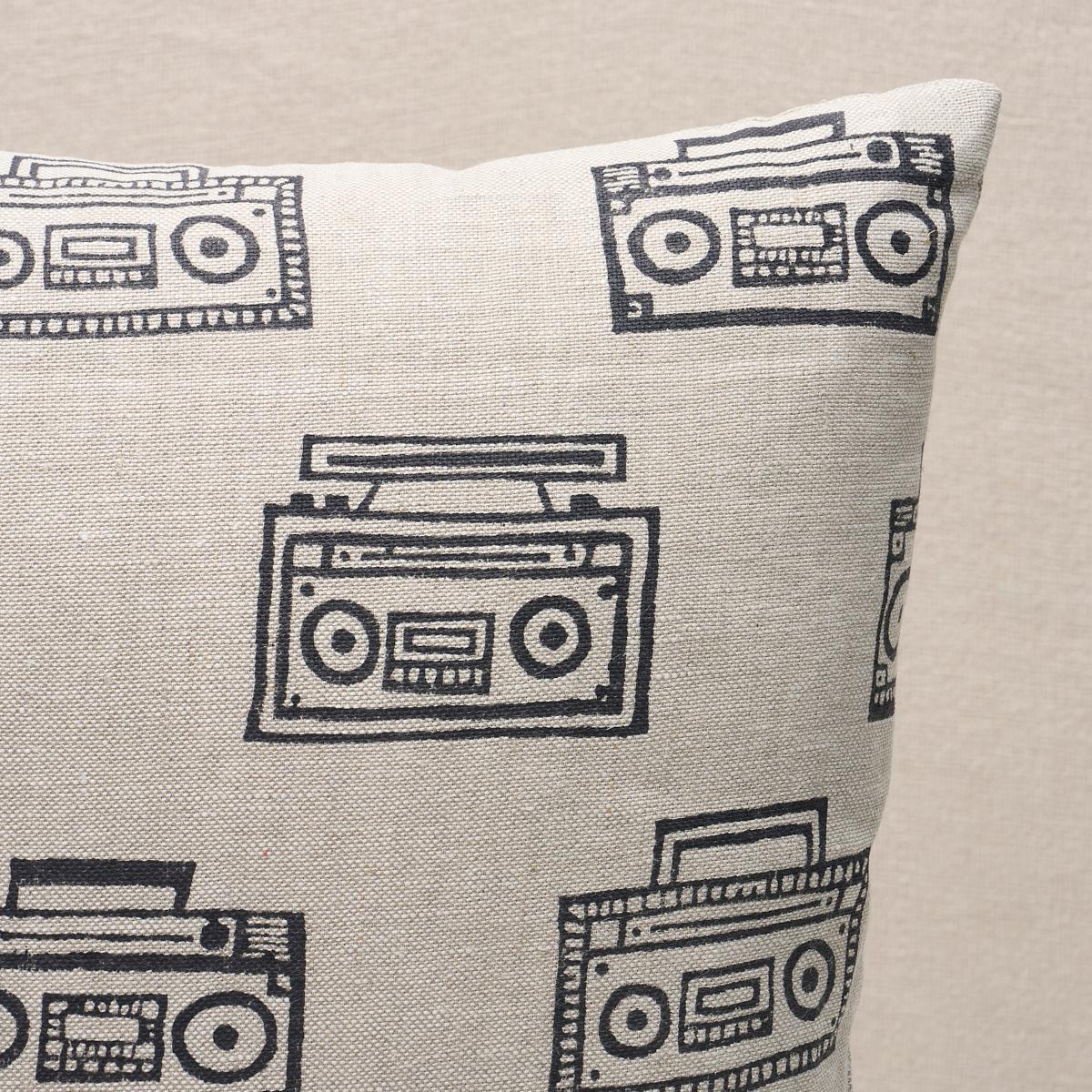 Schumacher Ode Charcoal 16" x 16" Pillow