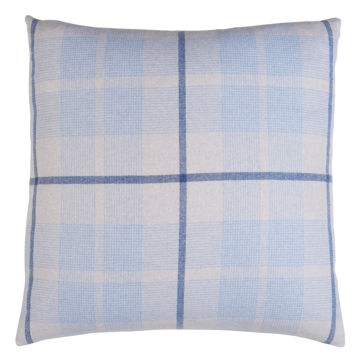 Schumacher Arctic 20" x 20" Montana Wool Plaid Pillow