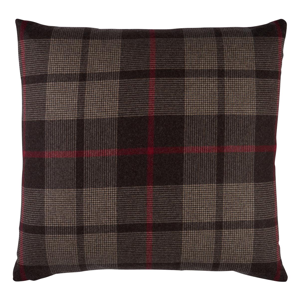 Schumacher Java 18" x 18" Montana Wool Plaid Pillow