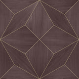 Seabrook Estrella Glazed Plum Wallpaper